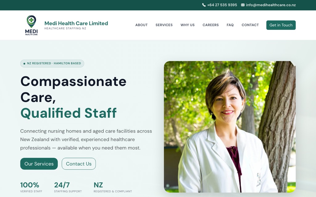 Medi Health Care — NZ healthcare staffing platform