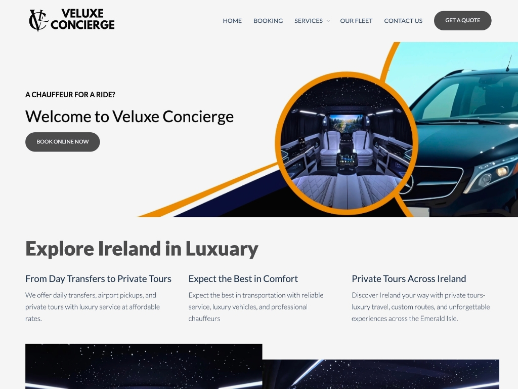 Veluxe Concierge - Premium Chauffeur Service Website